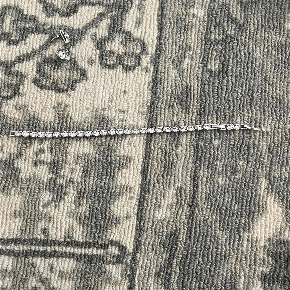 NWOT |Jewelry Set | earrings & tennis bracelet - Picture 3 of 5